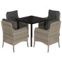 Set comedor de jardín 5 pzas cojines ratán sintético gris claro de , Conjuntos de jardín - Ref: Foro24-3211998, Precio: 466,9...