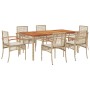 Set comedor de jardín 7 pzas con cojines ratán sintético beige de , Conjuntos de jardín - Ref: Foro24-3213582, Precio: 603,75...