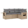 Gartensofa-Set mit Kissen, 4-teilig, beiges synthetisches Rattan von , Gartensets - Ref: Foro24-3220108, Preis: 305,73 €, Rab...