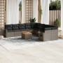 11-teilige Gartensofagarnitur und graue synthetische Rattankissen von , Modulare Sofas für den Außenbereich - Ref: Foro24-322...