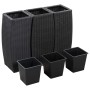 Conjunto de arriates de ratán sintético negro 3 piezas de vidaXL, Maceteros y jardineras - Ref: Foro24-46939, Precio: 144,33 ...