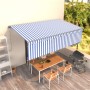 Automatische Markise mit blau-weißem Sonnenschutzrollo 5x3 m. von , Markisen - Ref: Foro24-3069466, Preis: 534,65 €, Rabatt: %