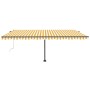 Toldo de pie automático amarillo y blanco 500x300 cm de , Toldos - Ref: Foro24-3069788, Precio: 601,55 €, Descuento: %