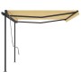 Automatic retractable awning with yellow and white poles, 5x3 m. by , Awnings - Ref: Foro24-3070188, Price: 686,19 €, Discoun...