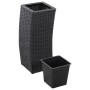 Conjunto de arriates de ratán sintético negro 3 piezas de vidaXL, Maceteros y jardineras - Ref: Foro24-46939, Precio: 144,33 ...