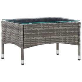 Mesa de centro de ratán sintético gris 60x40x36 cm de vidaXL, Mesas de jardín - Ref: Foro24-45908, Precio: 69,99 €, Descuento: %