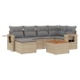 7-teiliges Gartensofa-Set und beigefarbene synthetische Rattankissen von , Modulare Sofas für den Außenbereich - Ref: Foro24-...