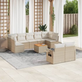 Garden sofa set with beige cushions 10 pieces synthetic rattan by , Modular outdoor sofas - Ref: Foro24-3224714, Price: 750,2...