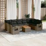 10-teiliges Gartensofa-Set mit grauen synthetischen Rattankissen von , Modulare Sofas für den Außenbereich - Ref: Foro24-3224...