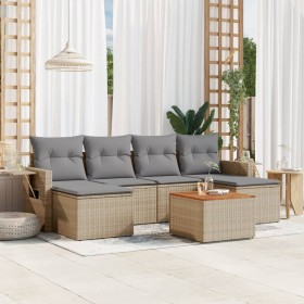 7-piece garden sofa set and beige synthetic rattan cushions by , Modular outdoor sofas - Ref: Foro24-3224687, Price: 418,99 €...