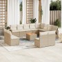 Gartensofa-Set mit Kissen, 13-teilig, beiges synthetisches Rattan von , Modulare Sofas für den Außenbereich - Ref: Foro24-322...