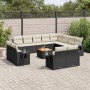 Gartensofa- und Kissenset 13-teilig aus schwarzem synthetischem Rattan von , Modulare Sofas für den Außenbereich - Ref: Foro2...