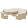 Gartensofa-Set mit Kissen, 13-teilig, beiges synthetisches Rattan von , Modulare Sofas für den Außenbereich - Ref: Foro24-322...