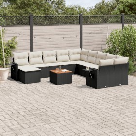 Garden sofa set 12 pieces with black synthetic rattan cushions by , Modular outdoor sofas - Ref: Foro24-3224859, Price: 763,5...