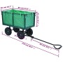 Carrito de mano de jardín verde 350 kg de vidaXL, Carretillas de carga - Ref: Foro24-145510, Precio: 138,59 €, Descuento: %