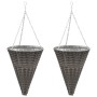 Maceteros colgantes 2 unidades ratán sintético gris de vidaXL, Maceteros y jardineras - Ref: Foro24-46956, Precio: 38,67 €, D...