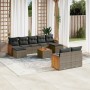 10-piece garden sofa set with gray synthetic rattan cushions by , Garden sets - Ref: Foro24-3228090, Price: 643,61 €, Discoun...