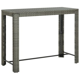 Grauer hoher Gartentisch aus synthetischem Rattan, 140,5 x 60,5 x 110,5 cm von vidaXL, Gartentische - Ref: Foro24-45878, Prei...