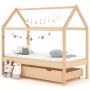 Pine wood children's bed frame with drawer 80x160 cm by vidaXL, Cribs and beds for children - Ref: Foro24-322137, Price: 176,...