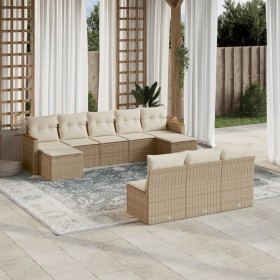 Gartensofa-Set mit beigen Kissen, 10-teilig, synthetisches Rattan von , Gartensets - Ref: Foro24-3226387, Preis: 689,92 €, Ra...