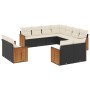 11-piece garden sofa set and black synthetic rattan cushions by , Garden sets - Ref: Foro24-3226497, Price: 722,29 €, Discoun...