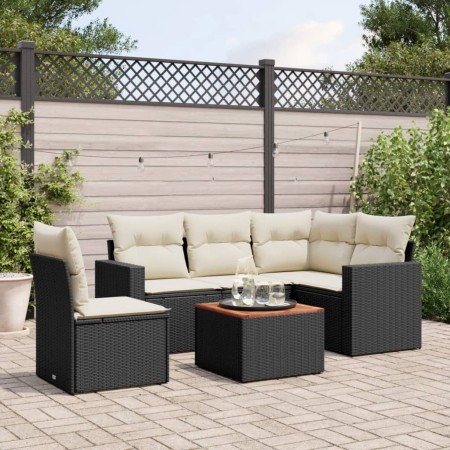 6-piece garden sofa set and black synthetic rattan cushions by , Garden sets - Ref: Foro24-3256455, Price: 389,15 €, Discount: %