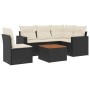 6-piece garden sofa set and black synthetic rattan cushions by , Garden sets - Ref: Foro24-3256455, Price: 389,15 €, Discount: %