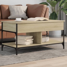 Mesa de centro madera ingeniería metal roble Sonoma 100x50x50cm de , Mesas de centro - Ref: Foro24-845367, Precio: 78,48 €, D...