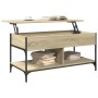 Mesa de centro madera ingeniería metal roble Sonoma 100x50x50cm de , Mesas de centro - Ref: Foro24-845367, Precio: 78,48 €, D...