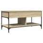 Mesa de centro madera ingeniería metal roble Sonoma 100x50x50cm de , Mesas de centro - Ref: Foro24-845367, Precio: 78,48 €, D...