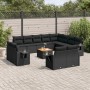 Garden sofa and cushion set 13 pieces black synthetic rattan by , Garden sets - Ref: Foro24-3257161, Price: 1,00 €, Discount: %