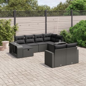 Gartensofa-Set 10-teilig mit schwarzen synthetischen Rattankissen von , Gartensets - Ref: Foro24-3266235, Preis: 551,35 €, Ra...