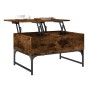 Mesa de centro madera ingeniería y metal roble humo 70x50x40 cm de , Mesas de centro - Ref: Foro24-845373, Precio: 67,72 €, D...