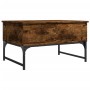 Mesa de centro madera ingeniería y metal roble humo 70x50x40 cm de , Mesas de centro - Ref: Foro24-845373, Precio: 67,72 €, D...