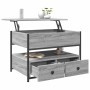 Mesa de centro madera ingeniería metal gris Sonoma 70x50x50 cm de , Mesas de centro - Ref: Foro24-845384, Precio: 97,48 €, De...