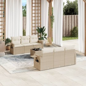 7-piece garden sofa set and beige synthetic rattan cushions by , Garden sets - Ref: Foro24-3219907, Price: 570,99 €, Discount: %