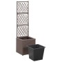 Trellis and flowerbed 1 pot brown synthetic rattan 30x30x107 cm by vidaXL, Pots and planters - Ref: Foro24-46936, Price: 63,4...