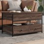 Oak brown metal engineered wood coffee table 85x50x50 cm by , Coffee table - Ref: Foro24-845390, Price: 110,15 €, Discount: %