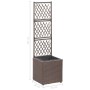 Trellis and flowerbed 1 pot brown synthetic rattan 30x30x107 cm by vidaXL, Pots and planters - Ref: Foro24-46936, Price: 63,4...