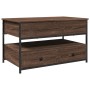 Oak brown metal engineered wood coffee table 85x50x50 cm by , Coffee table - Ref: Foro24-845390, Price: 103,93 €, Discount: %