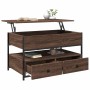 Mesa de centro madera ingeniería metal marrón roble 85x50x50 cm de , Mesas de centro - Ref: Foro24-845390, Precio: 110,15 €, ...