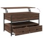 Mesa de centro madera ingeniería metal marrón roble 85x50x50 cm de , Mesas de centro - Ref: Foro24-845390, Precio: 110,15 €, ...