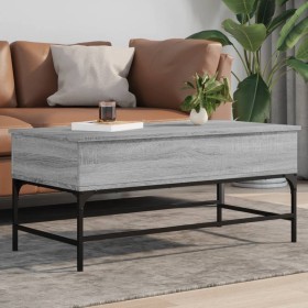 Mesa de centro madera ingeniería metal gris Sonoma 100x50x45 cm de , Mesas de centro - Ref: Foro24-845399, Precio: 65,99 €, D...