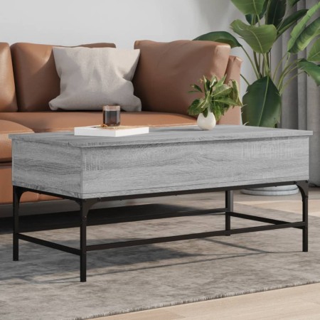 Mesa de centro madera ingeniería metal gris Sonoma 100x50x45 cm de , Mesas de centro - Ref: Foro24-845399, Precio: 66,01 €, D...