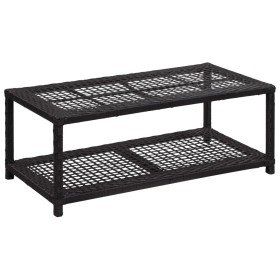 Black synthetic rattan shoe bench 80x40x30 cm by vidaXL, Shoe racks and shoe organizers - Ref: Foro24-46978, Price: 80,86 €, ...