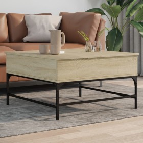 Engineering wood metal coffee table Sonoma oak 80x80x45 cm by , Coffee table - Ref: Foro24-845402, Price: 77,60 €, Discount: %