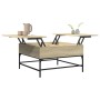 Mesa de centro madera ingeniería metal roble Sonoma 80x80x45 cm de , Mesas de centro - Ref: Foro24-845402, Precio: 77,50 €, D...