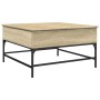 Mesa de centro madera ingeniería metal roble Sonoma 80x80x45 cm de , Mesas de centro - Ref: Foro24-845402, Precio: 77,50 €, D...