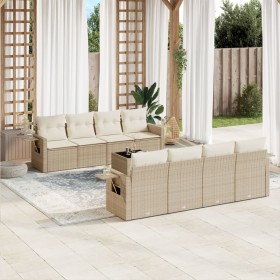 Set de sofás de jardín 9 pzas con cojines ratán sintético beige de , Conjuntos de jardín - Ref: Foro24-3219947, Precio: 711,8...