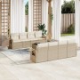 Set de sofás de jardín 9 pzas con cojines ratán sintético beige de , Conjuntos de jardín - Ref: Foro24-3219947, Precio: 708,5...